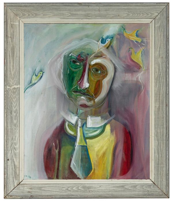 Gerald Moore Birdman Oil on canvas Signed with initials and dated ‘84 60cm by 48cm 