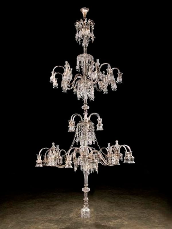 A magnificent and monumental cut glass chandelier modern 430cm high by 180cm diameter