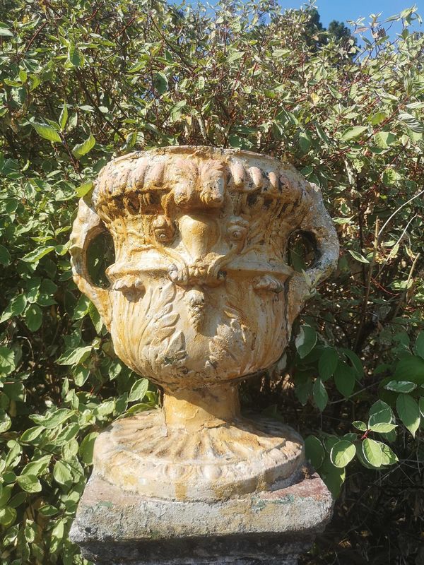 An unusual fireclay urn probably Scottish, circa 1870 70cm high