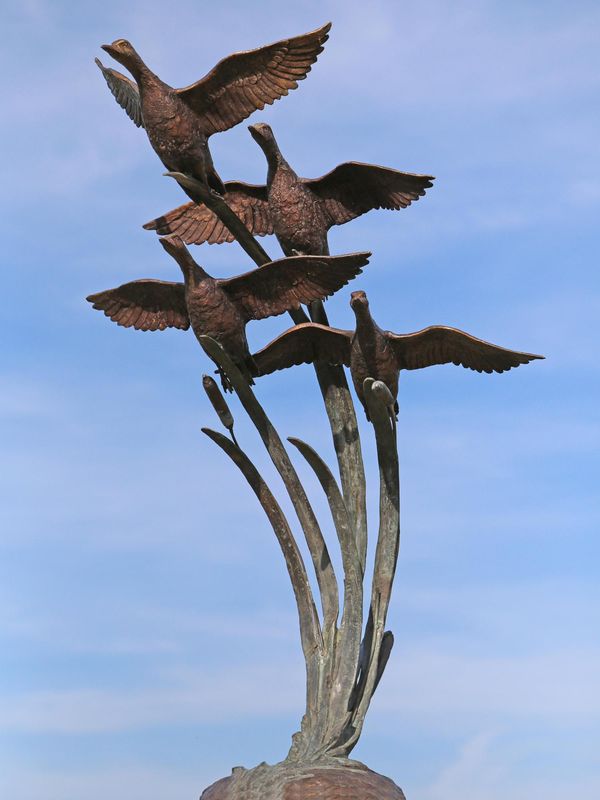 John Cox Flight of Ducks (Water Fountain) Bronze 127cm high by 92cm wide by 82cm deep