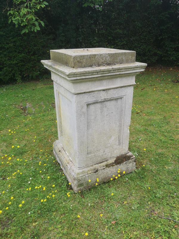 A carved Portland stone pedestal 19th century 120cm high