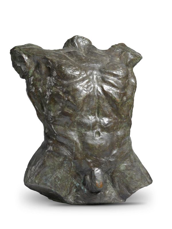 p Hubert Yencesse Bronze torso of a man  1900-1987 Signed Hubert Yencesse and bearing the stamp Alexis Rudier, Fondeur, Paris 70cm high  In 1919,...