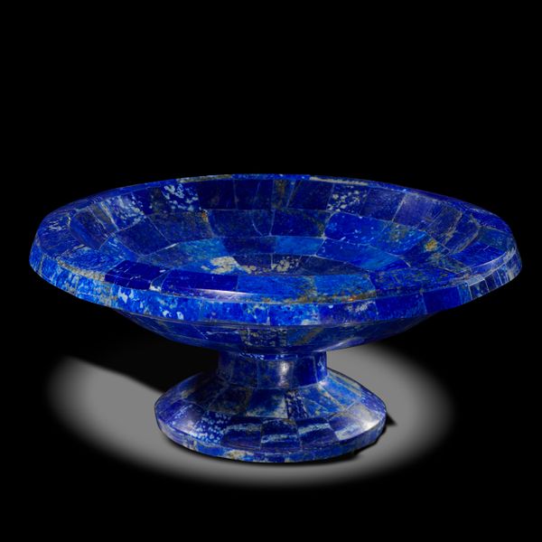 A lapis lazuli veneered tazza 32cm diameter