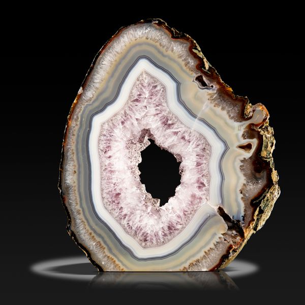 An amethyst and agate slice Brazil 28cm