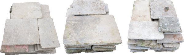 A collection of Purbeck limestone flagstones