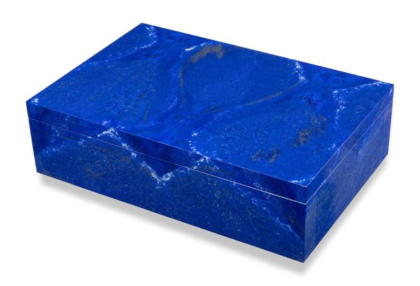 A massive and exceptional lapis lazuli veneered box