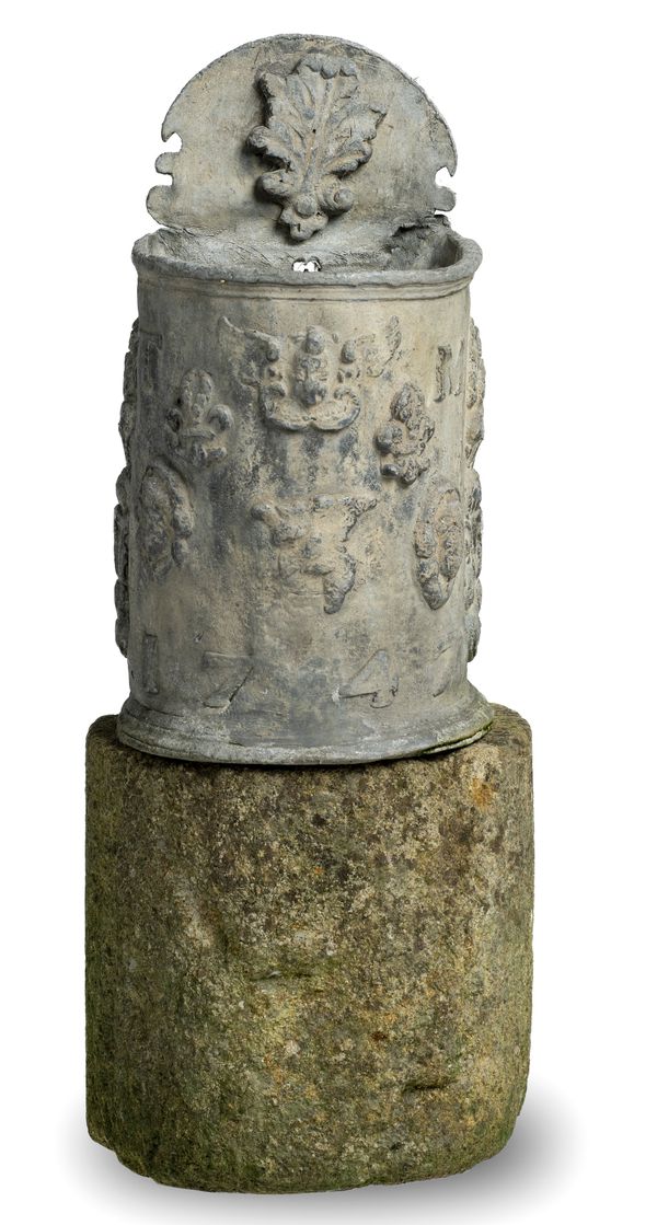 An extremely rare 18th century Georgian small lead wall cistern