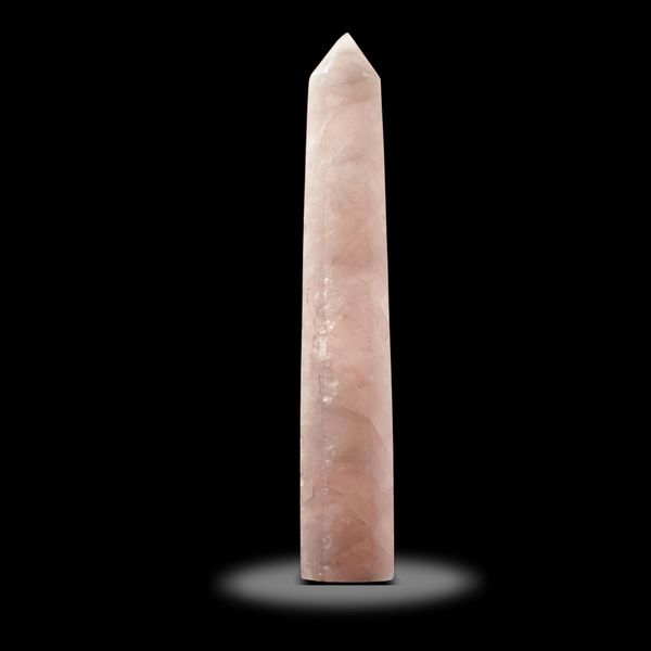 A pink quartz prism