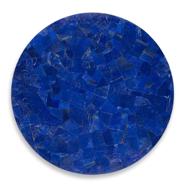 A large lapis lazuli veneered circular table top