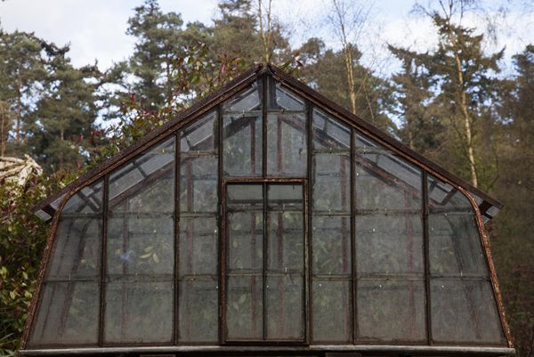 20th Century Iron framed small greenhouse