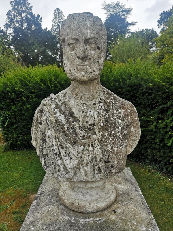 James Sherwood Westmacott: A carved white marble portrait bust of a gentleman