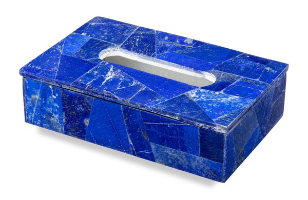 A lapis lazuli veneered tissue box