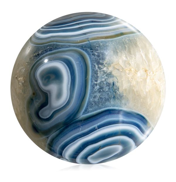 Three blue Agate spheres