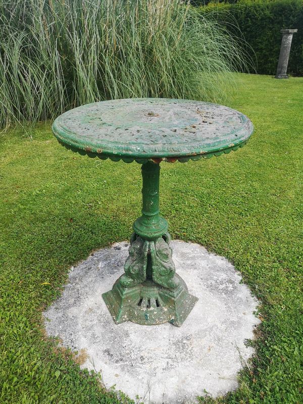 A Victorian cast iron cast iron circular occasional table