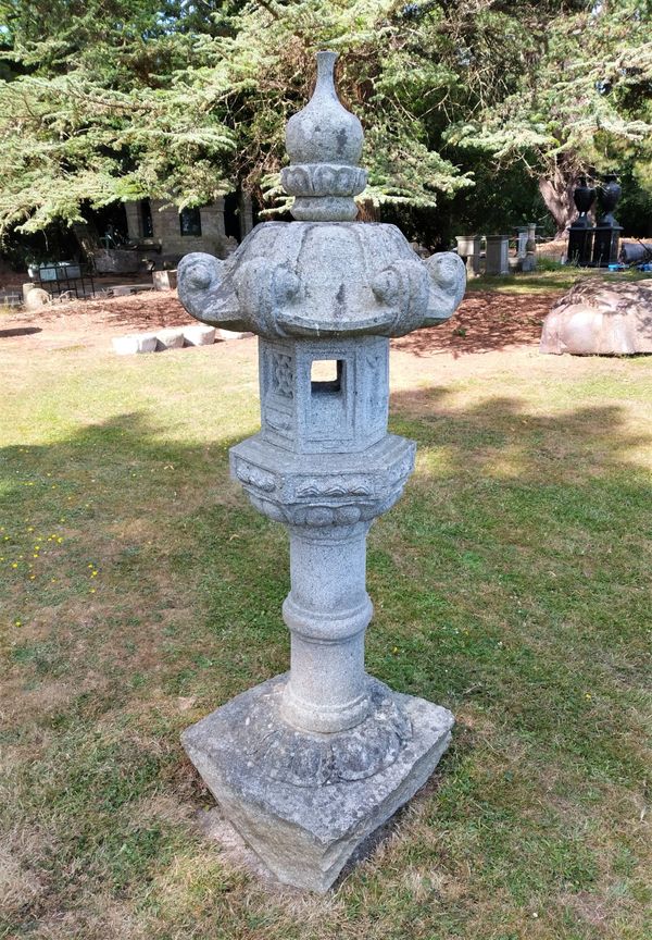 A carved granite Kasuge lantern