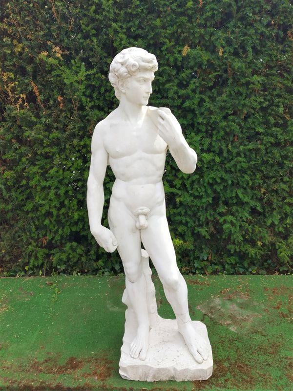 After Michelangelo: A composition stone figure of David