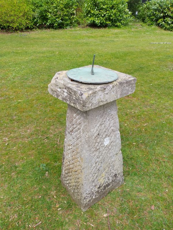 A staddlestone with sundial top