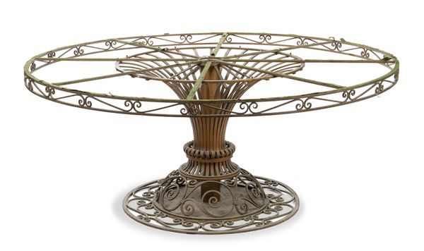 A French wrought iron circular table