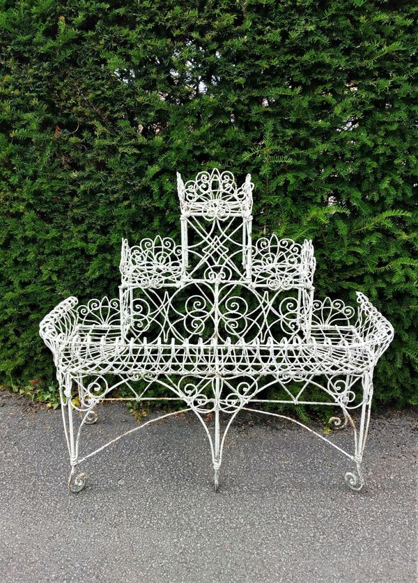 An  Edwardian rope twist wire work plant stand