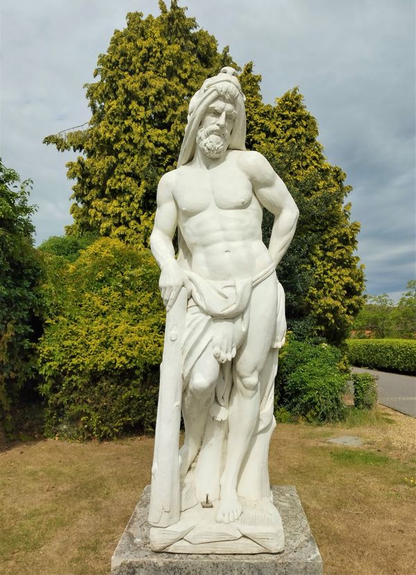 A composition stone figure of Hercules