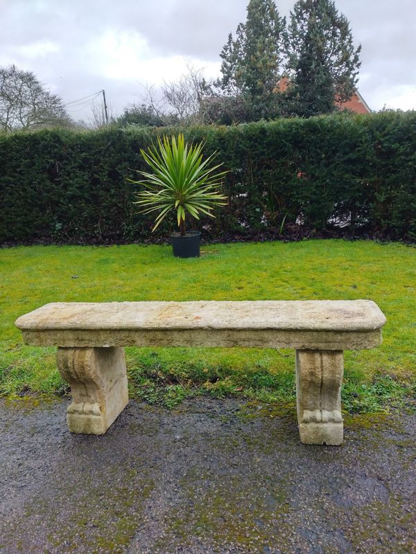 A limestone bench