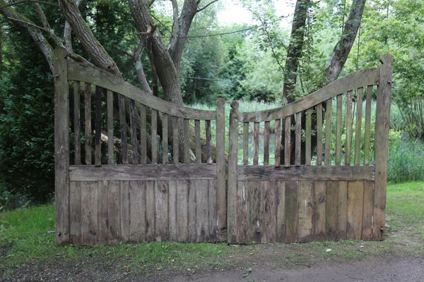 A pair of wooden gates