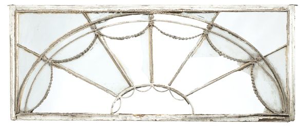 A Georgian Adam period lead glazed fanlight in wooden frame