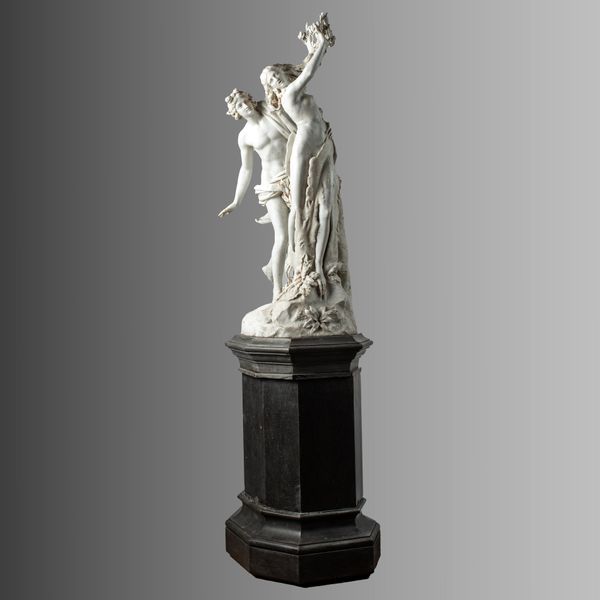 After Bernini: An impressive carved white marble group of Apollo and Daphne