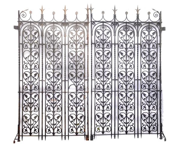 An impressive pair of Victorian cast iron gates