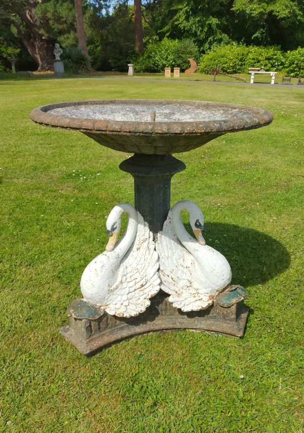 A Coalbrookdale cast iron fountain base