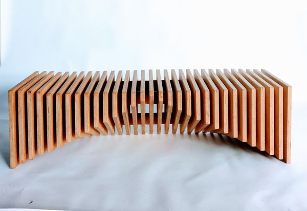 A plywood bench