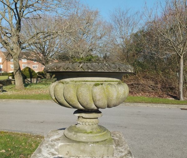 A composition stone urn