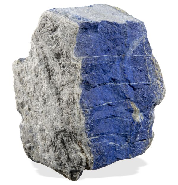 An unpolished lapis lazuli freeform