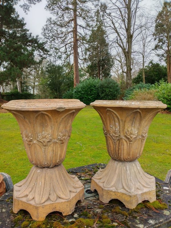 A pair of stoneware planters