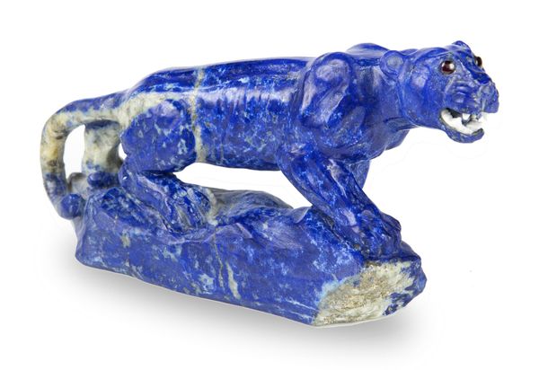 A carved lapis lazuli tiger