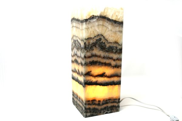 A pair of onyx lamps
