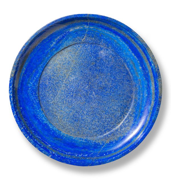 A turned lapis lazuli shallow plate