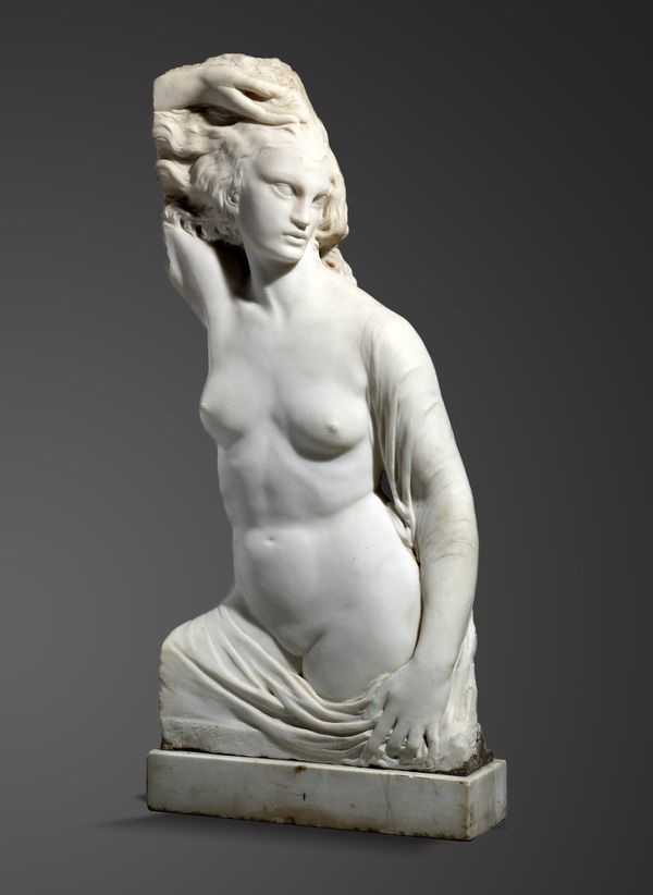 ▲Richard Garbe RA: A carved white marble torso of a woman