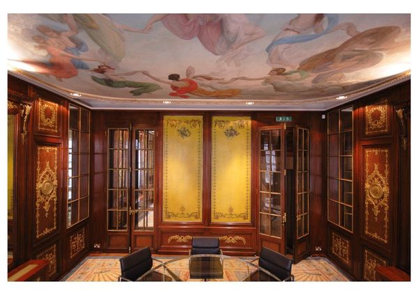 An impressive Empire Style ormolu mounted mahogany panelled room