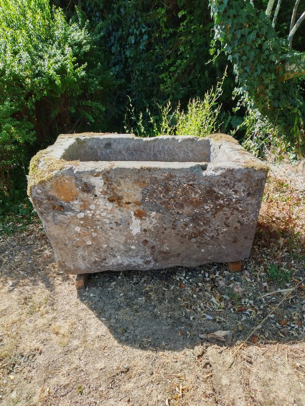 A rare Georgian dated carved stone trough