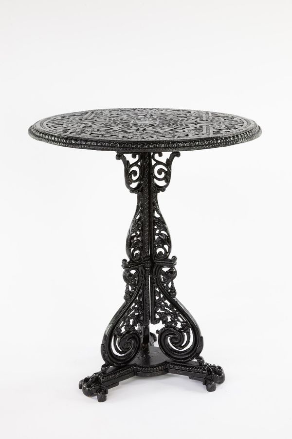 A cast iron circular table