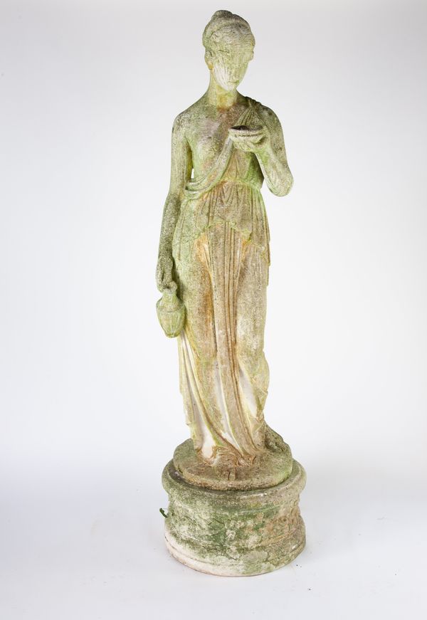 A composition stone figure of Hebe