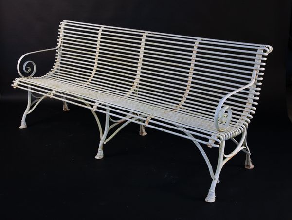 An Arras style four seater ladderback garden seat