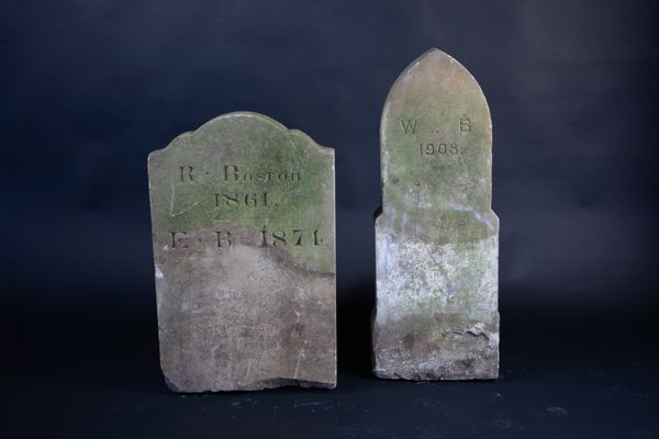 Two pet gravestones