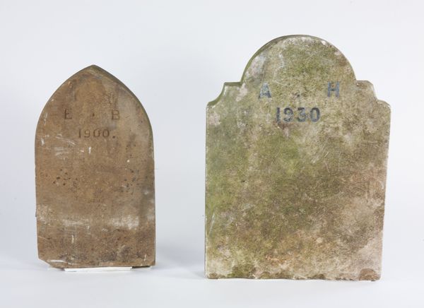 Two pet gravestones