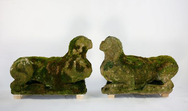 An unusual pair of sandstone sphinx
