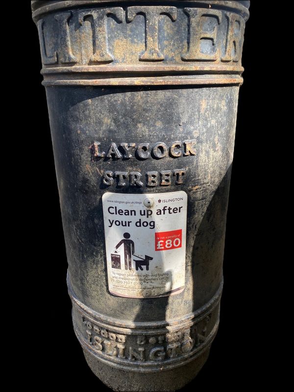 †Islington Council heritage cast iron bin - Laycock Street (1 of 27 similar lots) (daggered lot)
