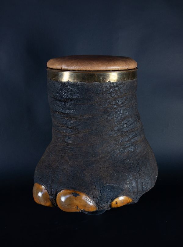 An elephant foot stool