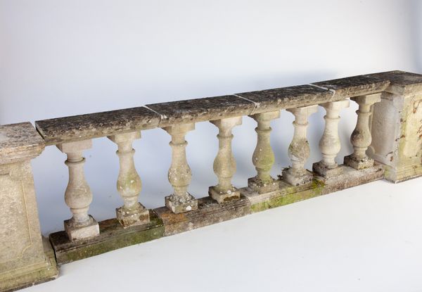 A collection of limestone balustrading